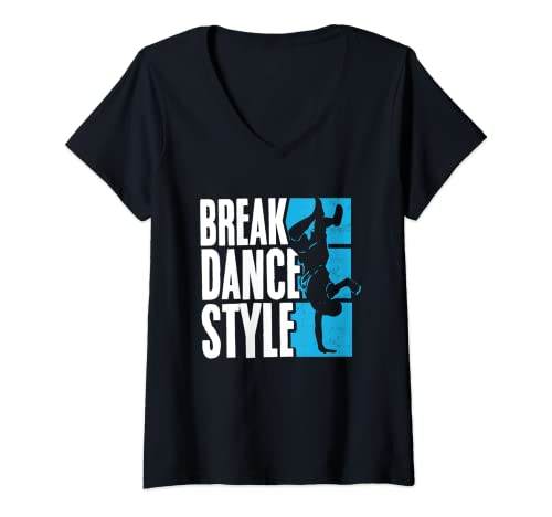 Womens Break Dance Style | Bboy Hip Hop 80s | Breakdancing V-Neck T-Shirt