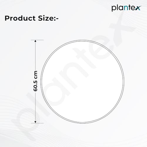 Image of Plantex Aluminium Frame Mirror for Wall /Mirror for Bathroom /Round Mirror for Bathroom /Wall Mount Mirror for Bedroom /Dressing Room /Living Room /Entryway - Shatterproof Mirror (24inch-Brushed Black)