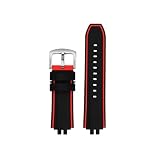Cinturino for orologio sportivo in silicone adatto for Casio GBD-200-1/SM-1A5/9(Black red silver)