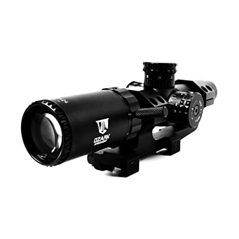 OZARK ARMAMENT LPVO 1-6X Scope - Military-Grade Optics with Illuminated Mil Dot Reticle and Cantilever Mount - Ideal for Tactical Operations and Versatility Between CQB & Long-Range Shooting Cover