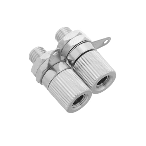 HOMOCONO 2pcs Copper Speaker Connector Jack Binding Post Terminals Nickel Plated 4mm Banana Socket M6*23 for Amplifier Audio Subwoofer Assembly