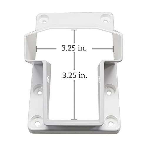 Plum Fittings 3 1/4" T-Rail Stair Handrail Vinyl Bracket Kit | Vinyl Fence Brackets | Screws Included | White