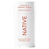 Native Deodorant | Natural Deodorant for Men, Aluminum Free with Baking Soda, Probiotics, Coconut Oil and Shea Butter | Citrus & Herbal Musk