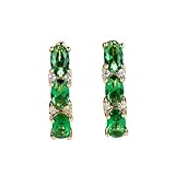Pendientes de aro vintage con circonita cúbica y tres diamantes de imitación ovalados para mujeres, accesorios de moda, joyería creativa, regalos