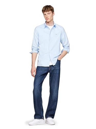 Tommy Hilfiger mens Long Sleeve Poplin Shirts in Slim Fit, Men's Button Down Shirts, Also Available in Big and Tall4