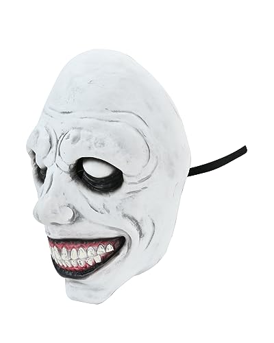 Abondever Scary Halloween Mask Smiling Demon Mask Creppy Halloween Masks With White Eye Evil Devil Horror Latex Mask thumb #3