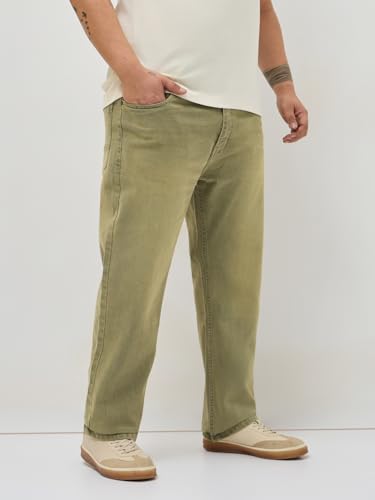Image of Urbano Plus Men's Regular Fit Heavy Washed Denim Jeans Stretchable