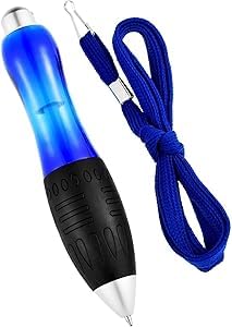 1 caneta azul grande e pesada canetas esferográficas retráteis de corpo azul com corda de pendurar,