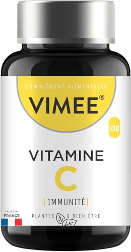 Vitamine C Vimee - Acide L-Ascorbique Pur et Naturel - Complément Alimentaire Immunité, Energie, Stress, Peau - 120 Gélules de 600 MG - 120 Jours