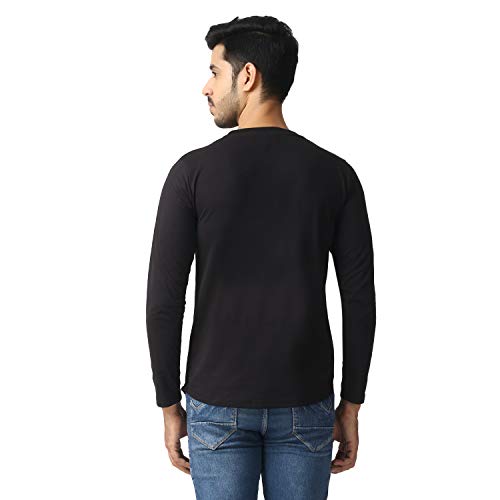 Image of Black Collection Solid Men Dungaree Style Full Sleeve T-Shirt