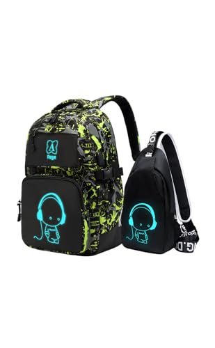 Asge Rucksack Jungen Schulrucksack Teenager Jugendliche Coole Schule...