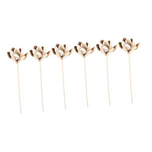 TEHAUX 6pcs Rattan Diffuser Sticks Flowers for Home Fragrance Effortless Replacement for Oil Diffusers Bedrooms Bathrooms and Offices