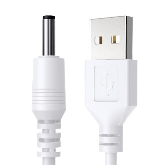 5FT USB to DC Power Cable, 3.5 x 1.35mm DC Replacement Charging Cord for Digital Alarm Clock, Kids Ok to Wake Clock, White Noise Sound Machine, Mini Fan, Electric Toothbrush, LED Light