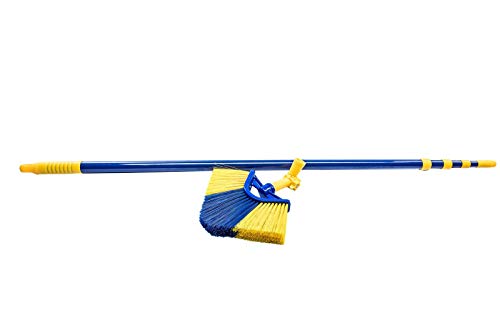 Neustanlo | Eckbesen Set 4 m | Spinnenfeger Dreiecksbesen mit Teleskopstiel | farblich Sortiert | ideal zur Reinigung von hohen Decken und Ecken
