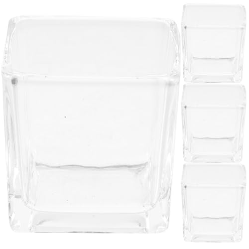 Cabilock Set Da 4 Pezzi Di Portacandele in Quadrato Per Tealight Robusti E Facili Da Usare Per Decorazioni Di Matrimoni E Feste