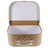 VILLCASE Cardboard Suitcase Box with Handle - Decorative Thickened Paperboard Storage Box for Crafting Organizing and Gifting Jewelry, Stationery, Wedding Party Favors 10x7.5x3.9 inch