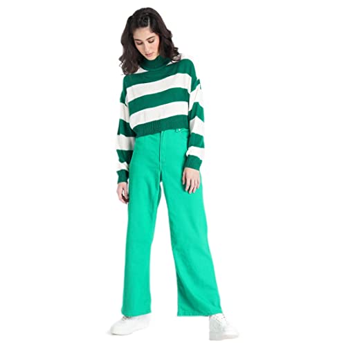 Image of Bewakoof Women's Acrylic Oversized Fit High Neck Sweater | Sweater for Women Winter Wear