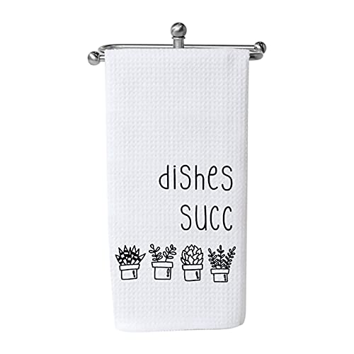 Dishes Succ Cactus Tea Towel Gardener Gift Funny Printed Cactus Waffle Weave Dishtowel For Plant Lover (Dishes Succ) #TOP26