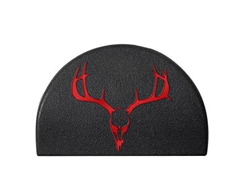 NDZ Performance JP1 Grip Plug for Glock 17 19 21 22 23 24 31 32 34 35 38 Gen 1-3 in 9mm .40 .357 10mm .45 ACP Color Filled Laser Engraved in Red - Deer Skull 1