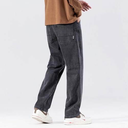 Jeans Pants Trousers Denim Spring and Autumn Men's High Street Retro Loose Haren Wide Leg Look Thin Floor2