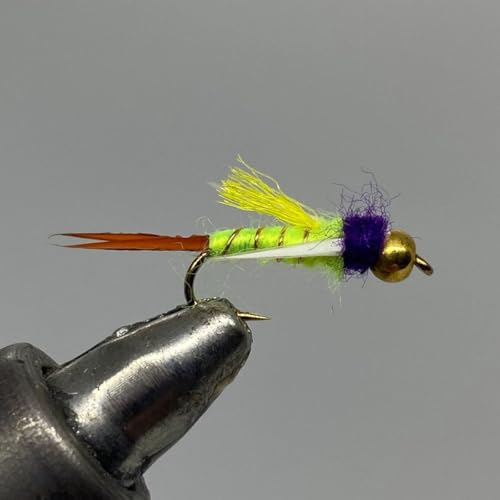 One Dozen (12) - Beadhead Psycho Prince - Green - Nymph 18