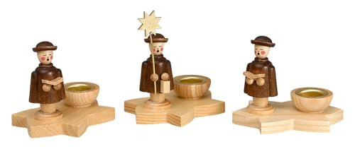 Weihnachtsstadt Erzgebirge 25 Kerzenhalter Kurrendestern 3er Set - Original Erzgebirge® #0433