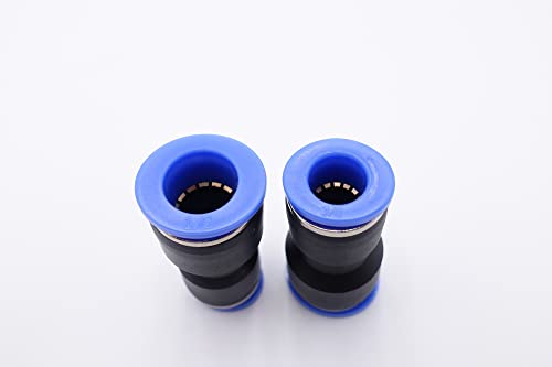 Ivlpha Push To Connect Fitting 1/2" Tube Od X 3/8" Tube Od Reducer, Pneumatic Air Water Straight Union Two Way Connector/Coupler (Pack Of 5) #TOP1