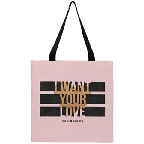 Hftlj20 Women's Canvas Bag Reusable Shopping Bag Tote Bag I Will Your Love Fashion Handbag Tote Bag Shoulder Bag Fabric Bag Cover