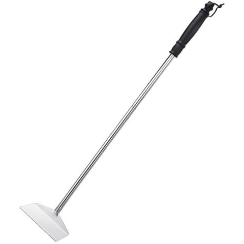 grilljoy 25.2" Stainless Steel BBQ Charcoal Ash Rake with Grill Glove - Elongated Rubber Handle Cover