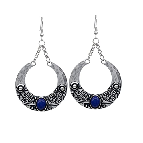 Boucles d'oreilles pendantes bohèmes bijoux ethniques vintage rouges pour femme