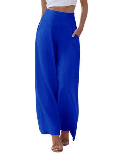 JZC Women's Palazzo Lounge Pants Casual Wide Leg Pants High Waist Flowy Toursers with Pockets