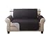 Deluxe Reversible Loveseat Slipcover Furniture Protector, Seat Sofa, Chair, Couch Quilted, Anti-Slip 2 Inch Strap, Machine Washable, Slip Cover Throw for Pets, Dogs, Cats, Kids - Black/Grey