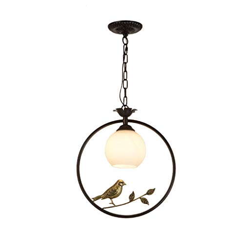 Lustre bar rétro fer et plafonnier couloir américain en verre rond