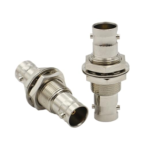 Connecteur double BNC femelle adaptateur coaxial RF 50 ohms pour panneau avec écrou - Lot de 4