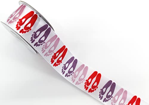 CaPiSo Baby Geschenkband Schleifenband Kleinkind Satinband Geburt Taufe Geburtstag Windeltorte (10m 40mm Mix Rosa-Rot)