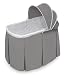 Badger Basket Cuddles Rocking Doll Bassinet (fits American Girl Dolls), Gray/White,