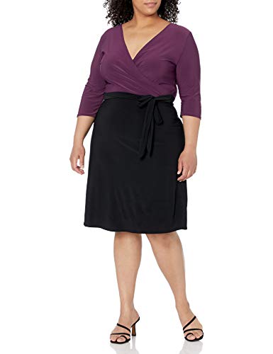 Star Vixen Women's Plus-Size Faux-Wrap Dress