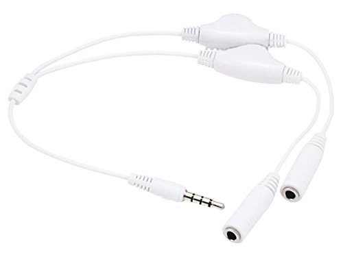 Monoprice 107116 Headphone Splitter with Separate Volume Controls, White
