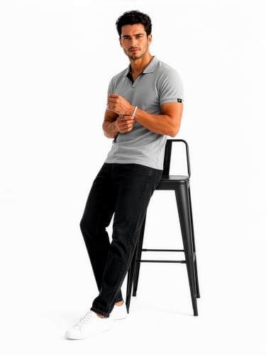 Image of Status Quo Men's Polo T-Shirt | Rich Cotton Blend | Slim Fit | All Day Comfort | Contrast Inner Placket | Polo Collar