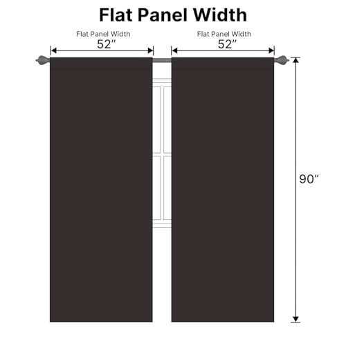 Image of H.VERSAILTEX Blackout Curtains Thermal Insulated Window Treatment Panels Room Darkening Blackout Drapes for Living Room Back Tab /Rod Pocket Bedroom Draperies, 52 x 90 Inch, Chocolate Brown, 2 Panels