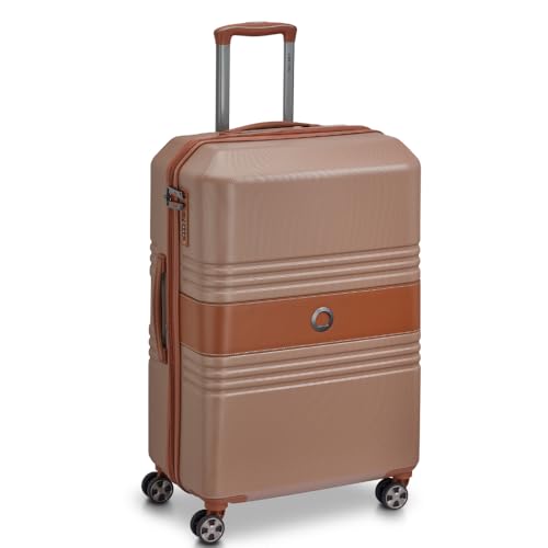 Image of DELSEY PARIS Paulette 69.5 cms Medium Check-in ABS /Polycarbonate Hard Sided 8 Wheels and Expandable Spinner Suitcase /Trolley Bag for Travel with TSA Lock- Brown