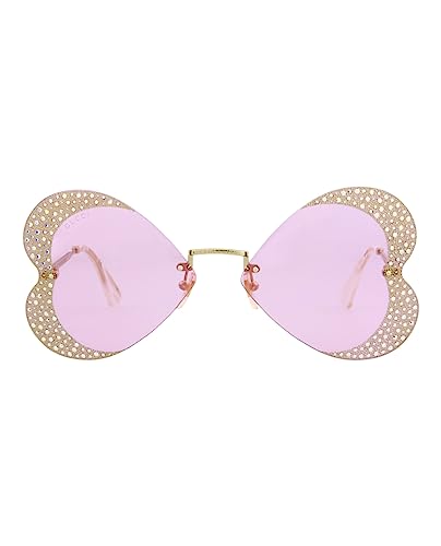 Gucci Cat Eye Sunglasses Gold Gold Pink Luxury Eyewear Made In Italy Metal Frame Designer Fashion for Everyday Luxury