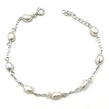 MASBARATA PULSERA COMUNION PERLAS BARROCAS EN PLATA DE LEY