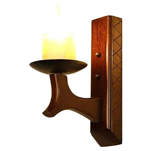 Varm hem antik stil väggljusstake retro industriell stil vägglampa antik ljus vägglampa bambulampa kropp lämplig för kontor, vardagsrum, brun, A