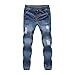 NP - Pantaloni da uomo con tasca a buco rotto da uomo strappato jeans skinny matita jeans Blu 1 M