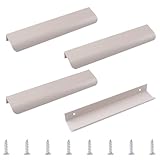 MOROBOR Tirador de Borde de Dedo, 4 piezas Tiradores Autoadhesivos Modernos Ocultos de Ángulo Redondo Manija de Cajón de Aleación de Aluminio Invisible Manijas de Armario para Ferretería de Gabinete