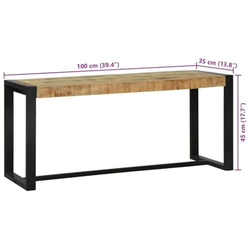 Banc en bois massif de mangue pour optimiser le rangement