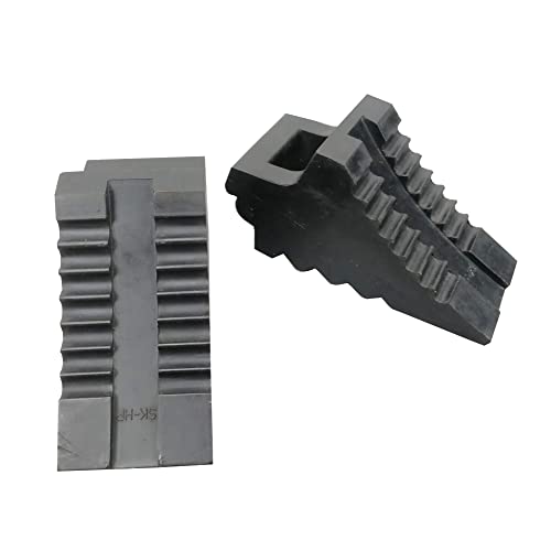 Roblock Solid Rubber Wheel Chocks Heavy Duty Trailer Chock -2 Pack Black, 8.6" Long X 3.7 Wide X 4.7" High For Car, Travel Trailers, Rv, Truck, And Atv #TOP7