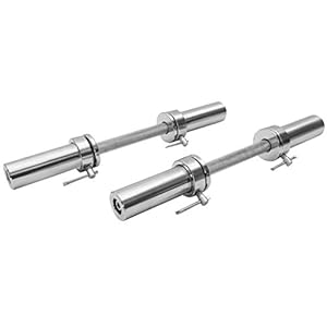 Dumbbell Bar Clamps Fitness Loadable Dumbbell Handle (20-inch) Pair With Loadable Knurled Chrome,Rotating Sleeves Rubber Plates Weights Barbell 15lbs