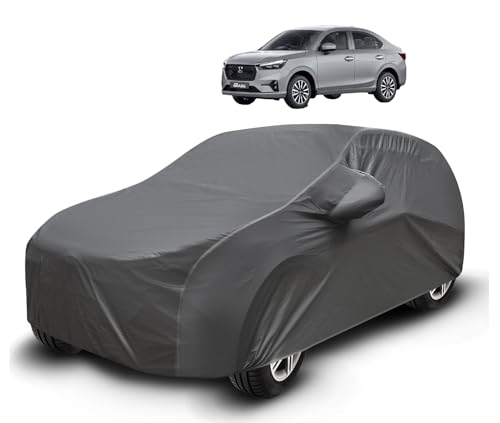 Image of Auto Hub Waterproof Car Cover Compatible with Amaze (Model- 2024-Till Date) Car Cover with Mirror Pocket and Soft Cotton Lining, Amaze Car Body Cover Waterproof, Grey